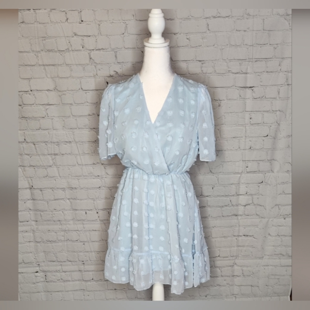 NWT Cupshe Light Blue Wrap Dress (W Size Small)
